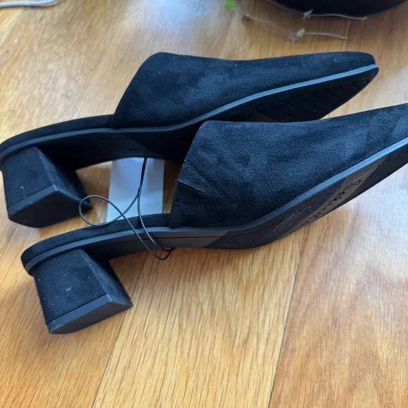 Splendid Black Suede Block Heel Mules - Picture 3 of 4